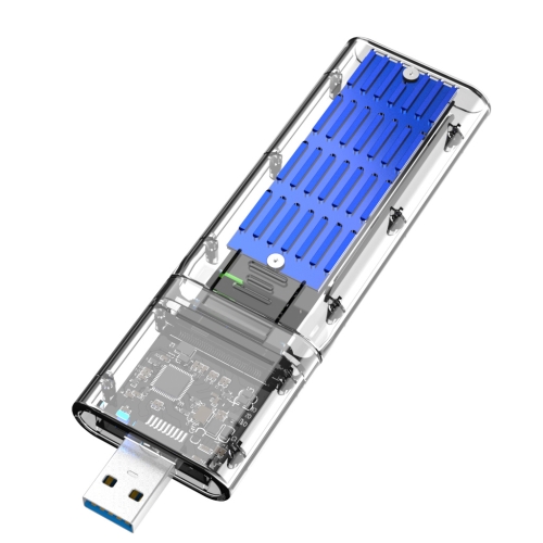 

M.2 NVMe SSD Enclosure USB 3.1 Gen 2 10 Gbps to NVMe PCI-E M.2 SSD Case, Color: Blue