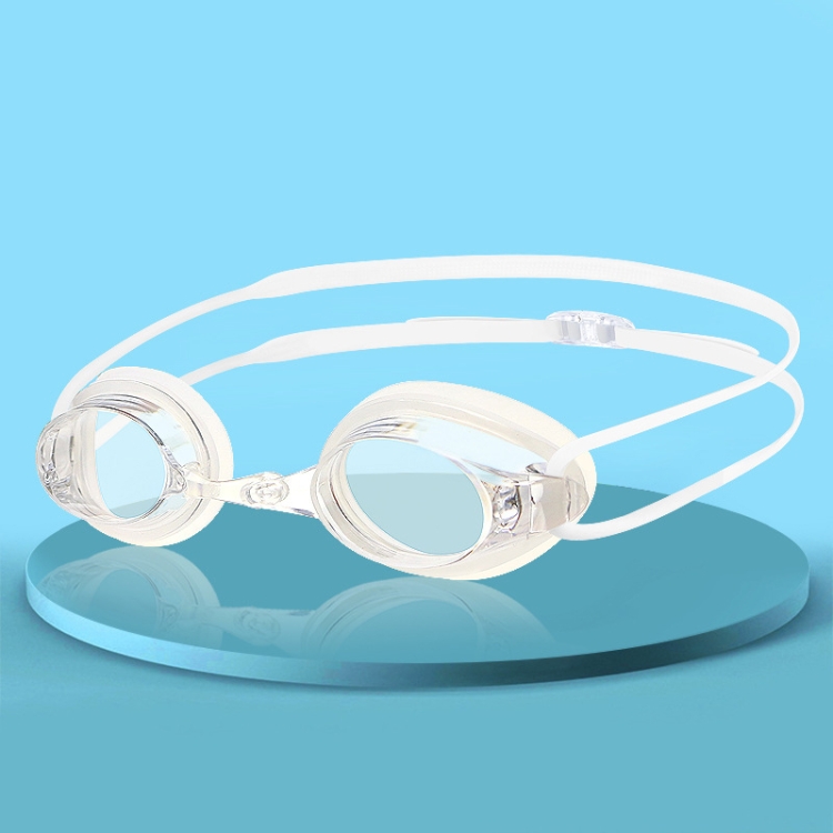 HAIZID 2 PCS Adult Competition Training Transparent Myopia Swimming Goggles, Color: 580AF White