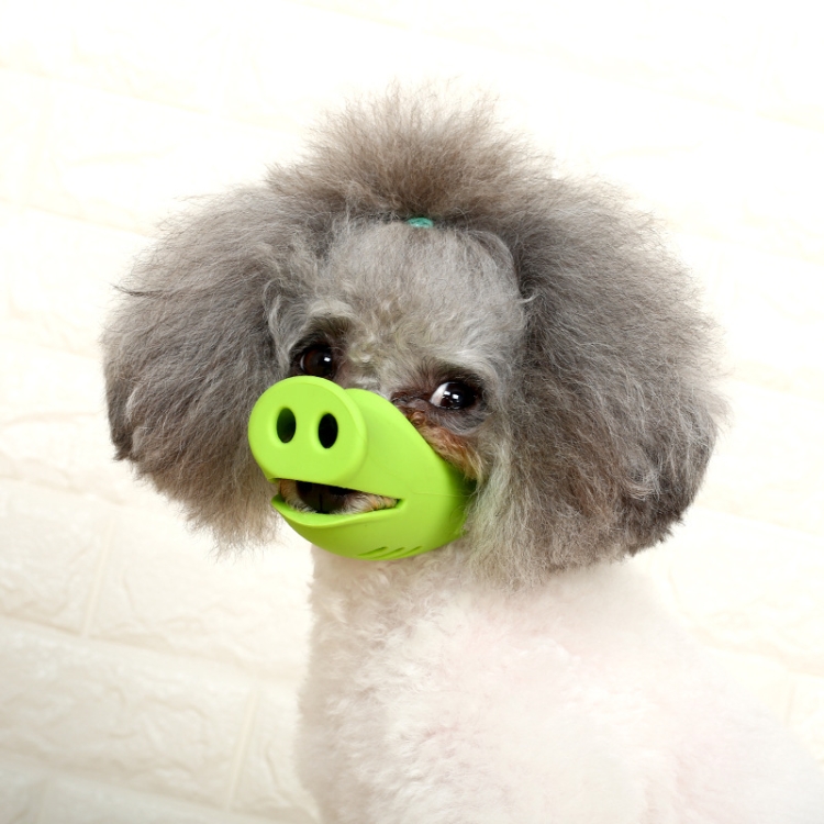

Pet Dog Piggy Mouth Dog Mask Bark Stopper, Size: Small(Green)