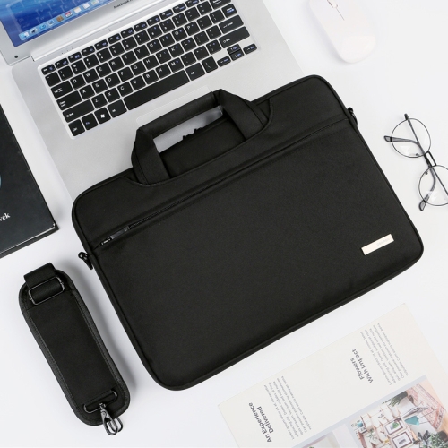 DSMREN Nylon Laptop Handbag Shoulder Bag,Model: 044 Black, Size: 13.3 Inch