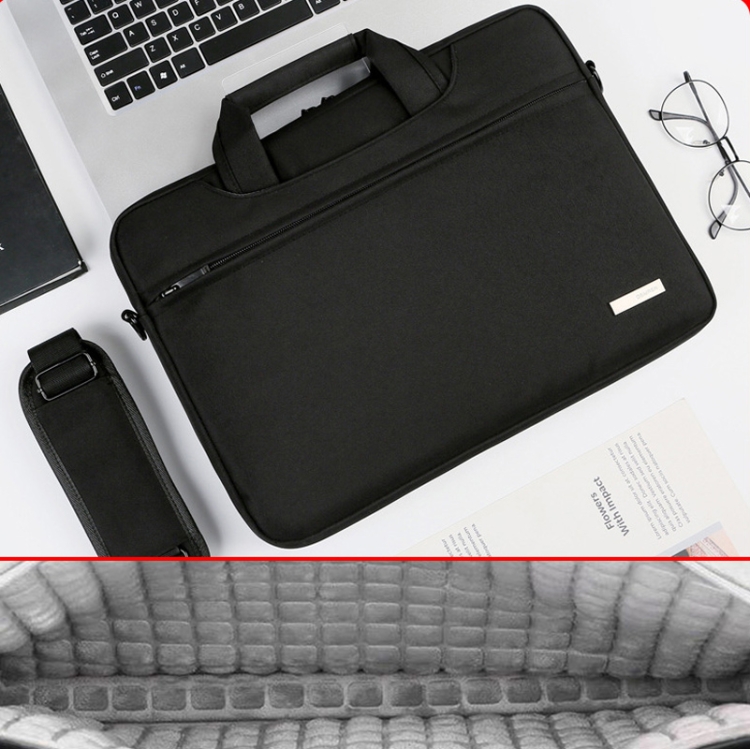

DSMREN Nylon Laptop Handbag Shoulder Bag,Model: 044 Air Cushion Black, Size: 13.3 Inch