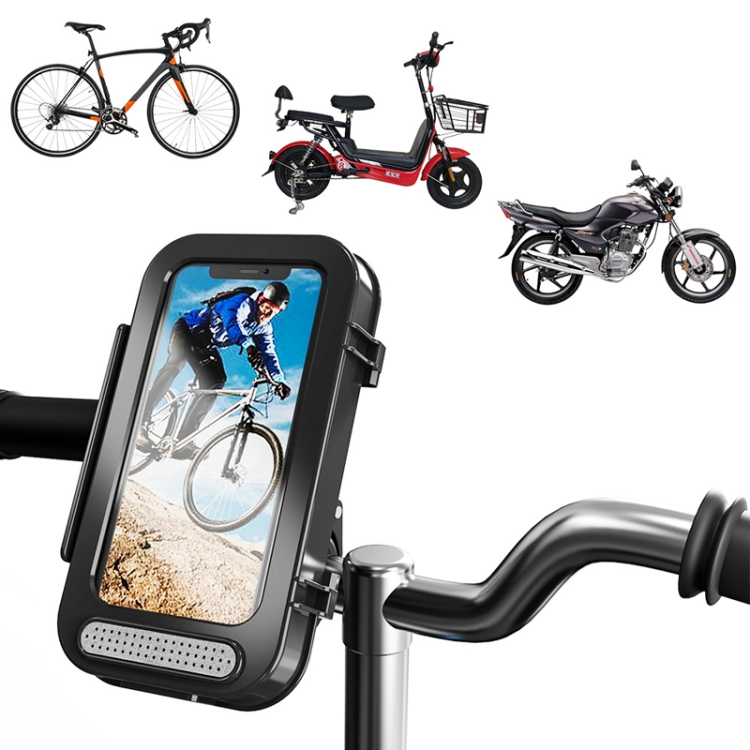 

Bicycle Waterproof Bag Motorcycle Transparent Flip Phone Holder(Black)