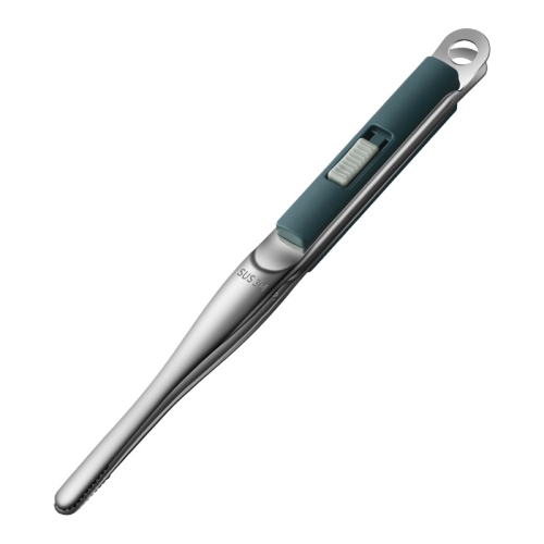 

304 Stainless Steel Food Clip with Sawtooth Barbecue Tongs(Blue)