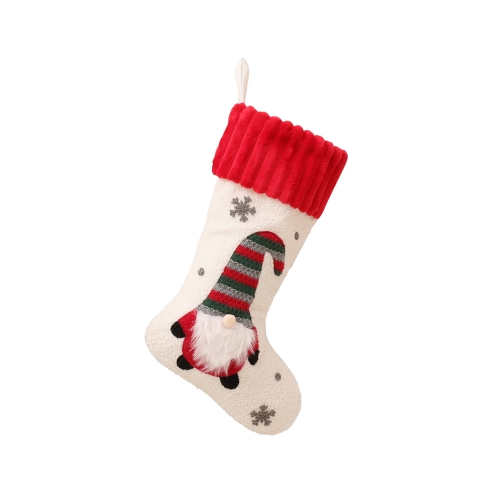 

Knitted Doll Christmas Socks Gift Bag(White)
