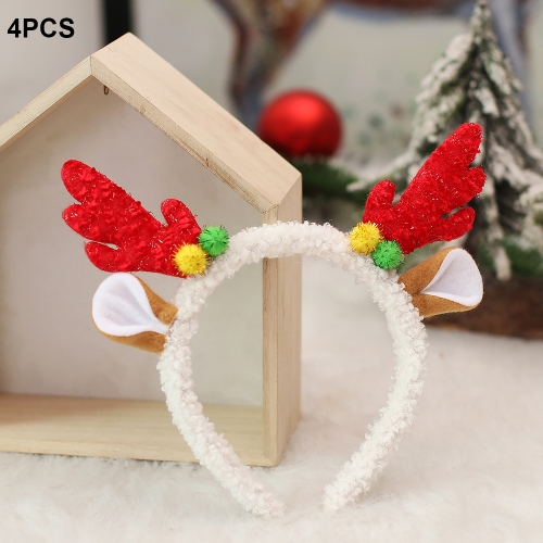 

4 PCS Christmas Cartoon Antler Headband(Two-eared Antlers)