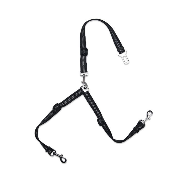 

Pet Dual-purpose Car Reflective Seat Belt Dog Leash(Black)