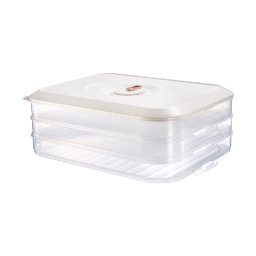 

Household Refrigerator Freezer Large Capacity Dumpling Box, Capacity: Three Layers (White)