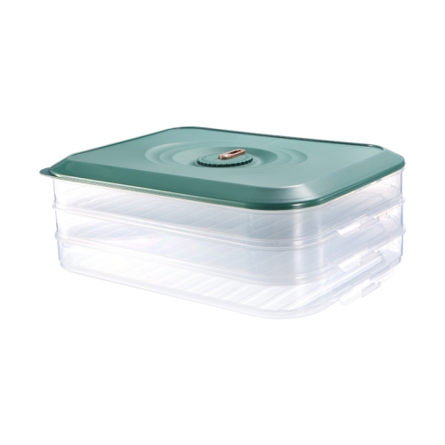 

Household Refrigerator Freezer Large Capacity Dumpling Box, Capacity: Three Layers (Green)