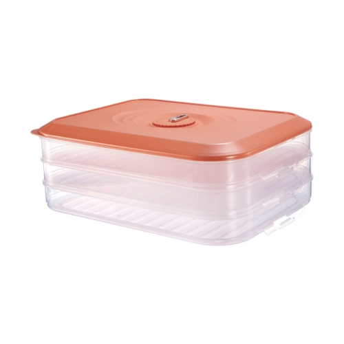 

Household Refrigerator Freezer Large Capacity Dumpling Box, Capacity: Three Layers (Orange)