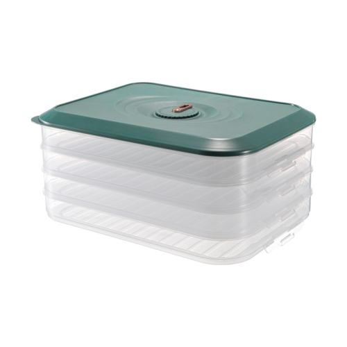 

Household Refrigerator Freezer Large Capacity Dumpling Box, Capacity: Four Layers (Green)