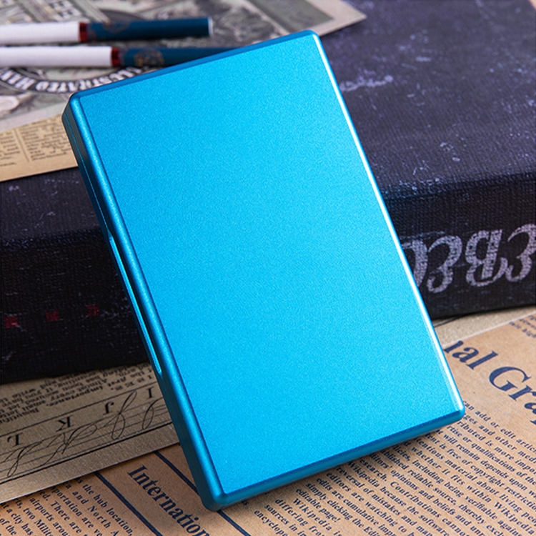 

Y-13 Extended Aluminum Alloy Automatic Cover Cigarette Box(Blue)