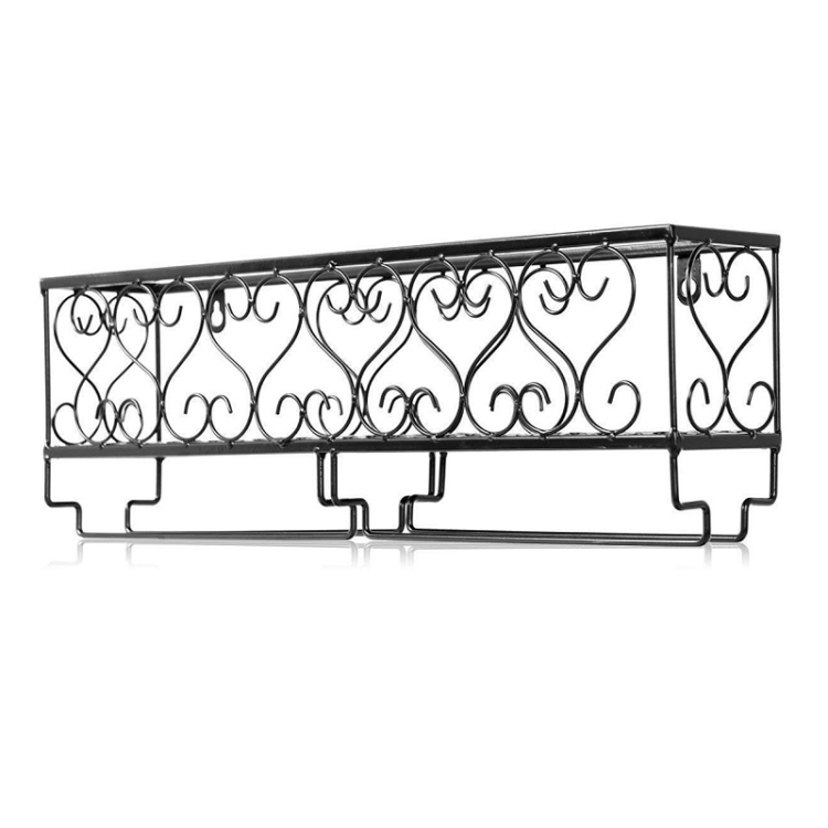 

Household Retro Goblet Hanging Drain Rack, Color: Black 50x10x17cm