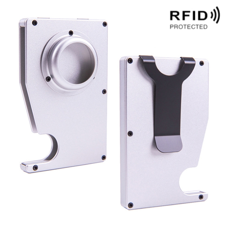 

AK-1 RFID Portable Anti-theft Card Holder For AirTag(Silver)