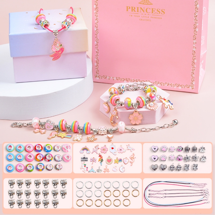 

Kids DIY Beaded Bracelet Kids Jewelry Accessories, Color: Rainbow Sugar Without Box