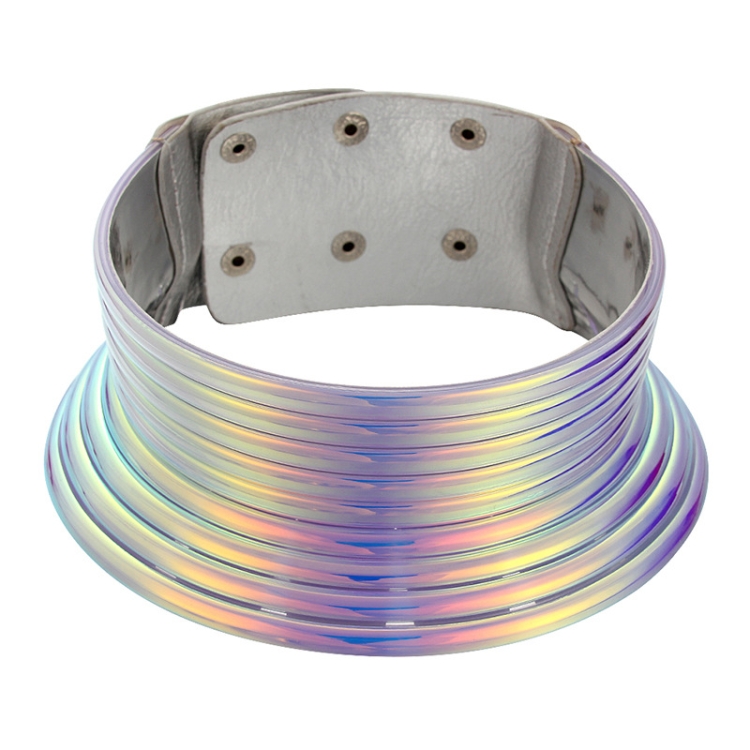 

Vintage Statement Choker Necklace Women Leather Collar, Color: Fantasy Color