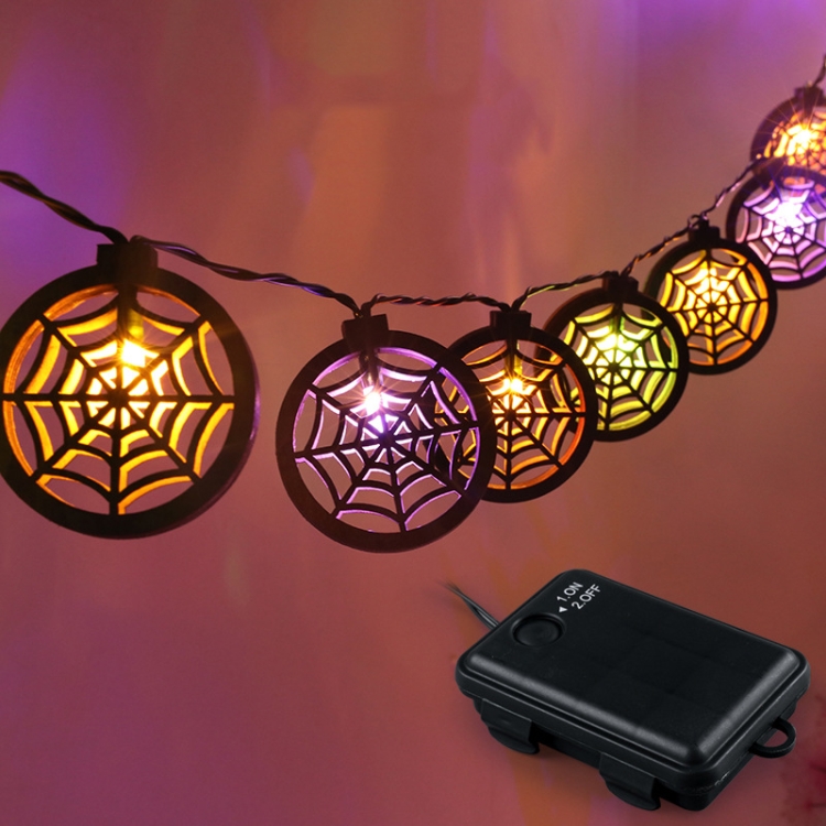 

2.5m 20 Lights LHalloween Decorative LED String Lights Battery Box Party Lights(Colorful Light Spider Web)