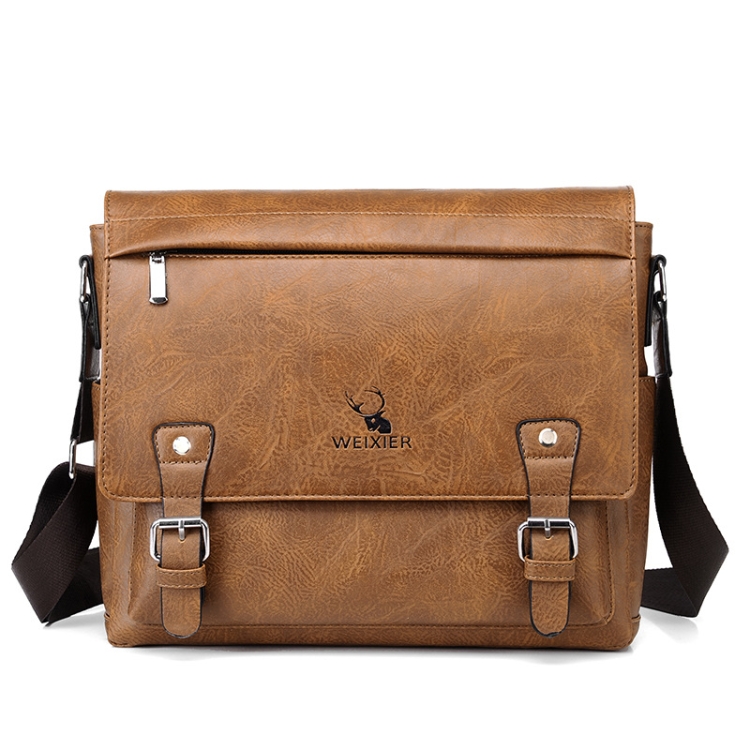 

WEIXIER D246 Men Crossbody Shoulder Bag Retro Casual Computer Bag(Light Brown)