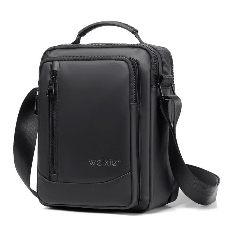 

WEIXIER D237 Men Shoulder Bag Minimalist Outdoor Casual Bag, Color: Double Pull Black Big