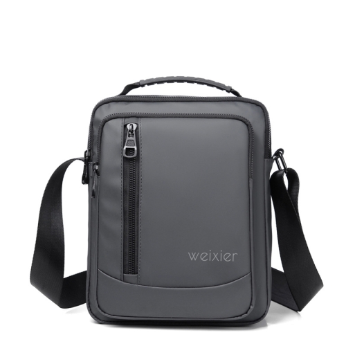 WEIXIER D237 Men Shoulder Bag Minimalist Outdoor Casual Bag, Color: Double Pull Gray Small