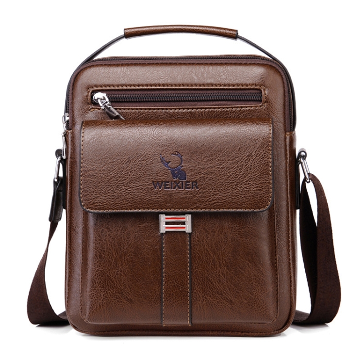 

WEIXIER D245 Men Business Bag Large Capacity Shoulder Backpack(Dark Brown)