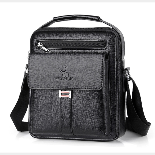 

WEIXIER D244 Men Shoulder Bag Large Capacity Business Retro Messenger Bag(Black)