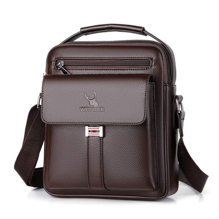

WEIXIER D244 Men Shoulder Bag Large Capacity Business Retro Messenger Bag(Brown)