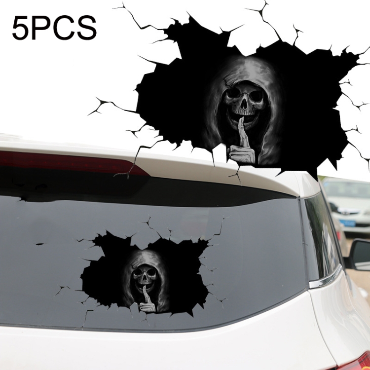 

5PCS Halloween Horror Skull Car Window Sticker, Size:, Color: 30x20cm