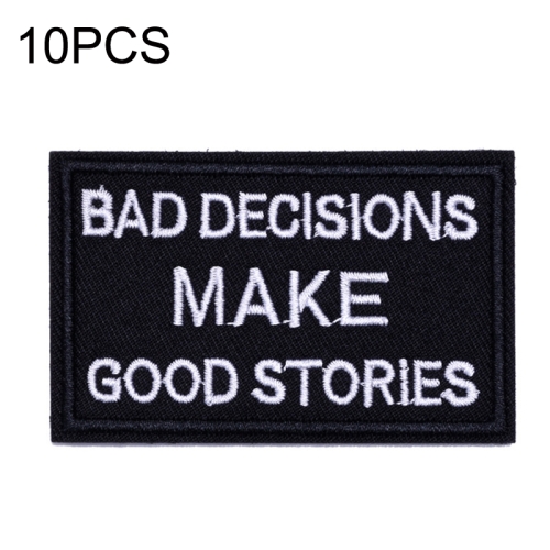 Bad Decisions Make Good Stories Patch, 2 Pack, Embroidered Morale