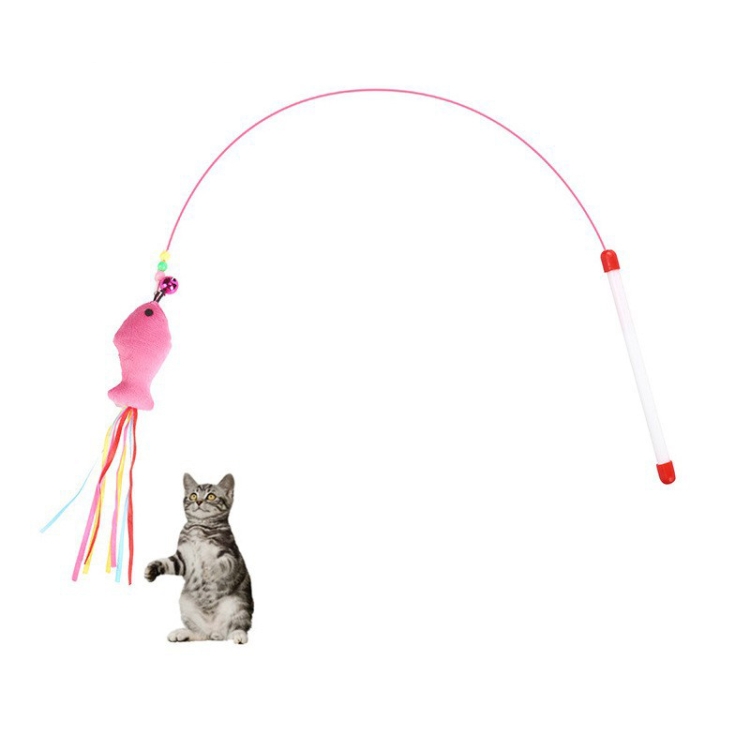 

5 PCS Wire Funny Cat Stick With Bell Cat Toy, Style: Fish