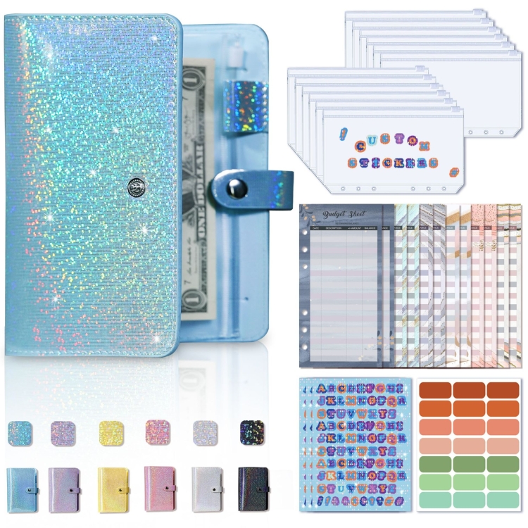 

A6 Gypsophila Loose-leaf Bookkeeping Notebook Cash Budget Hand Book(Blue)
