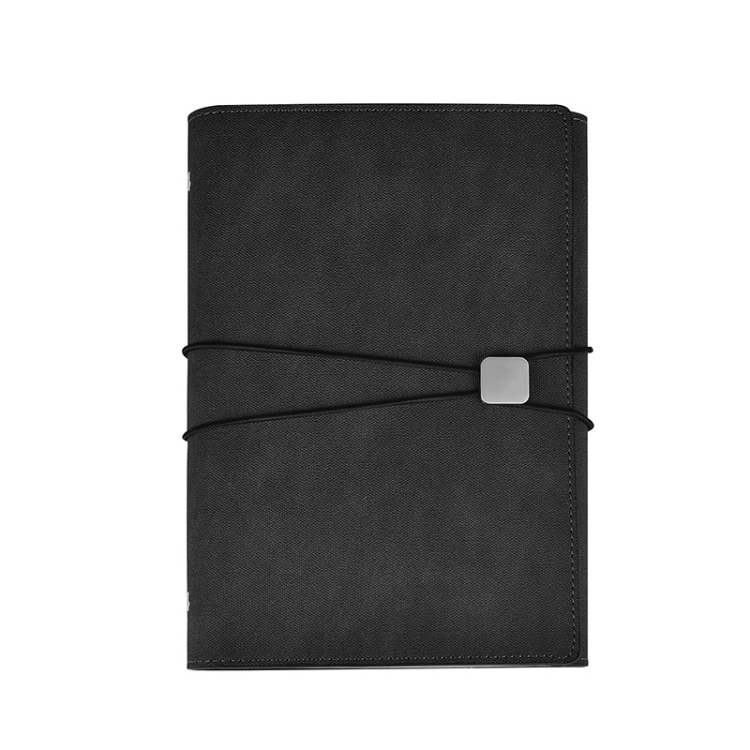 

A5 Business Loose-leaf Notebook Office Stationery Leather PU Notepad(Deep Gray)