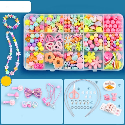 

Beaded Educational Toys DIY Jewelry Material Set For Children 15 Grids Makato Pudding+M Package