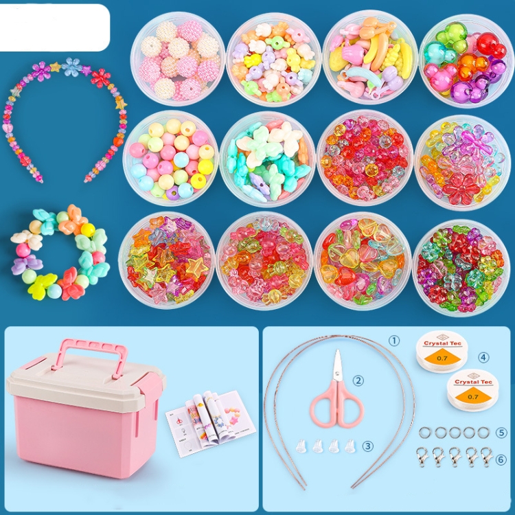 

Beaded Educational Toys DIY Jewelry Material Set For Children 12 Cups of Macao Crystal