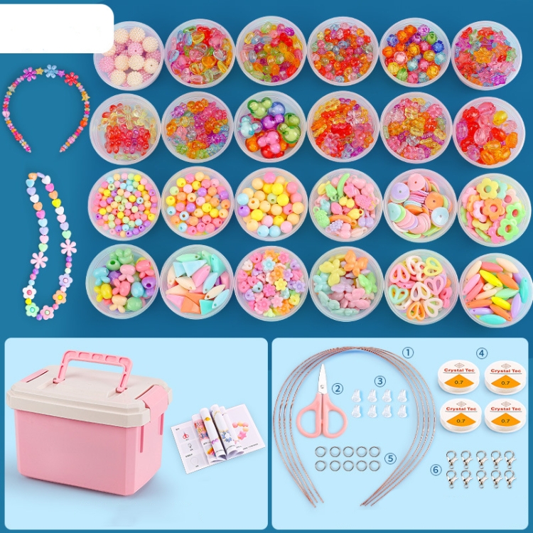 

Beaded Educational Toys DIY Jewelry Material Set For Children 24 Cups of Macao Crystal