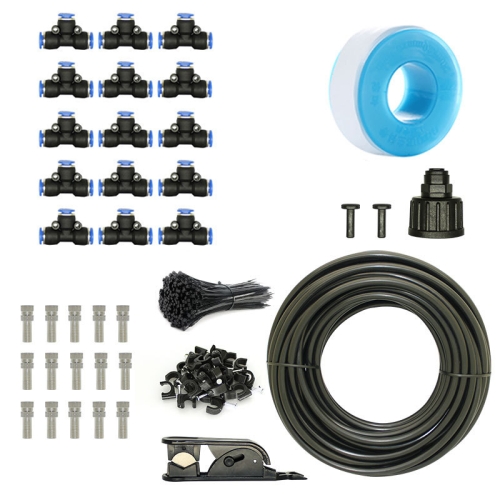 

Low Pressure Spray DIY Kit Outdoor Cooling Atomization System, Specification: 15m 15 Heads(Black)