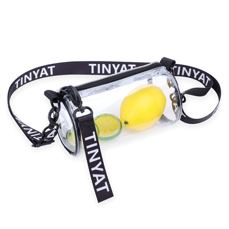 

TINYAT T9058 PVC Transparent Jelly Bag Ladies Messenger Bag Mini Cylinder Phone Bag(White)