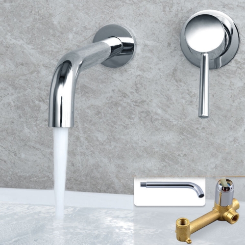 

In-wall Hidden Concealed Faucet Hot and Cold Copper Mixing Valve, Specification: Silver Conjoined