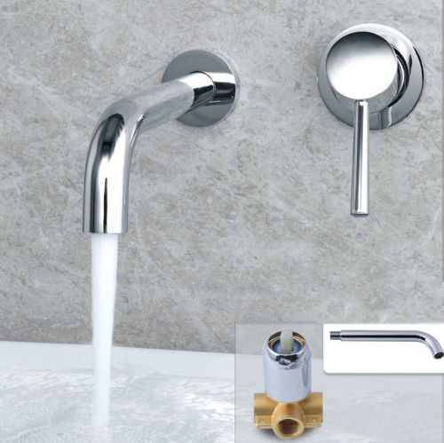 

In-wall Hidden Concealed Faucet Hot and Cold Copper Mixing Valve, Specification: Silver Split