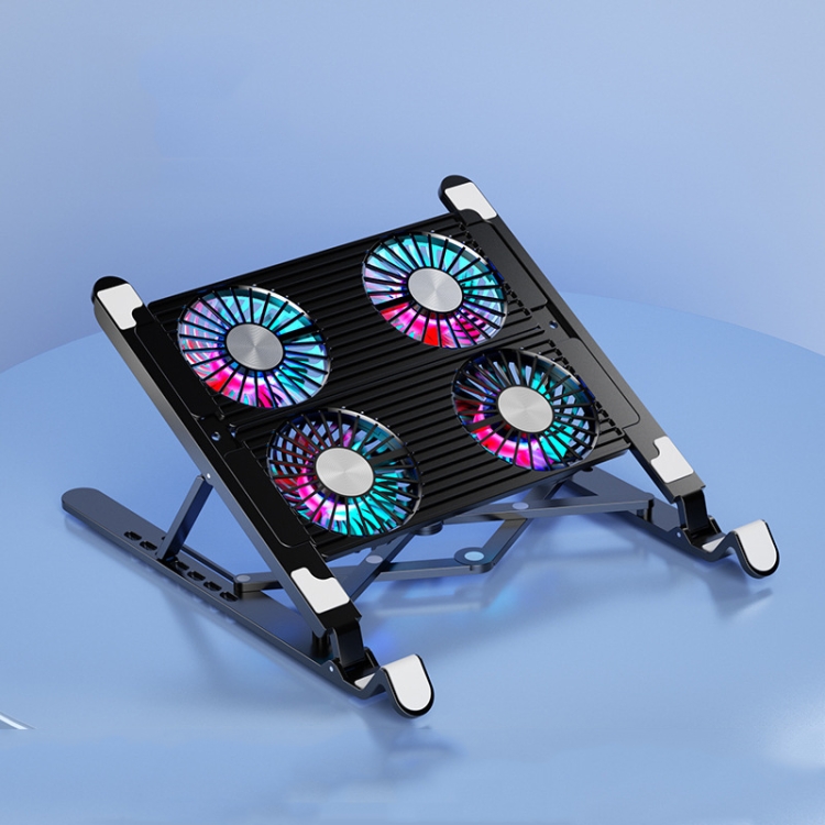 

Laptop Radiator Bracket Folding Storage Air-cooled Cooling Base,Style: Four Fan