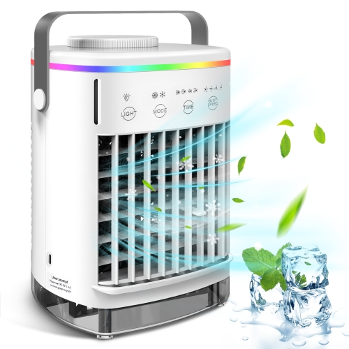 

4-speed Air Conditioning Fan USB Humidification Spray Cooling Fan With Colorful Lights(White)
