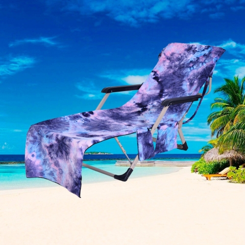 

Tie Dye Microfiber Beach Recliner Cover Absorbent Quick Dry Recliner Mat(Blue)