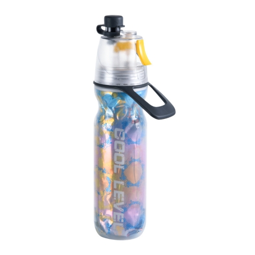 

401-500ml Summer Outdoor Keep Cold PE Spray Cup Direct Drinking Sports Bottle(Graffiti Yellow)