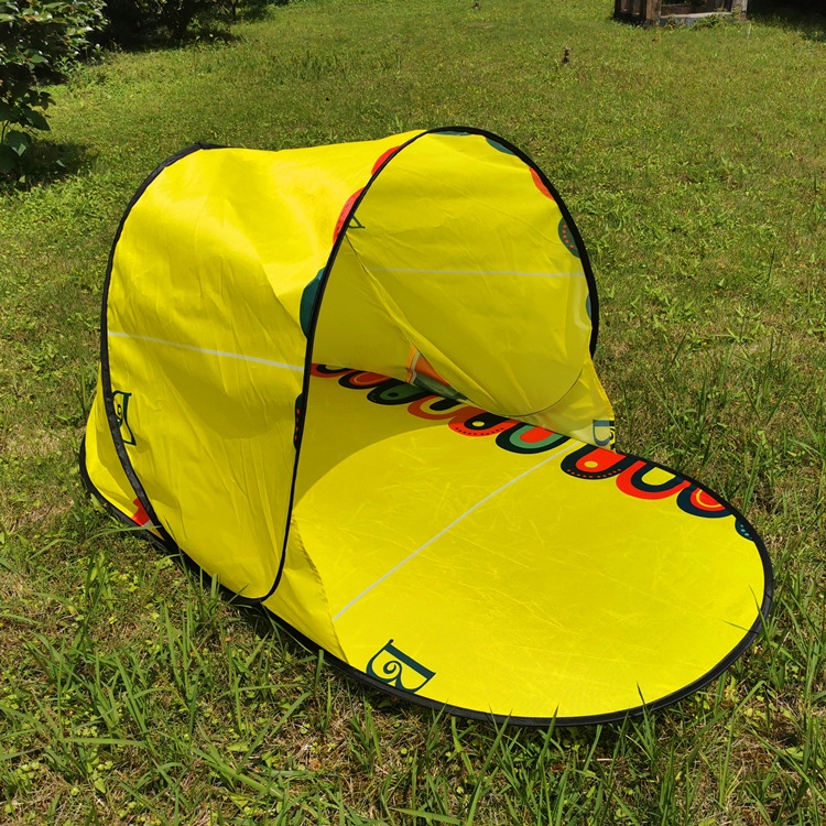 

Single Leisure Sunscreen Tent Wire Tent Beach Tent, Color: Thicken Yellow Print