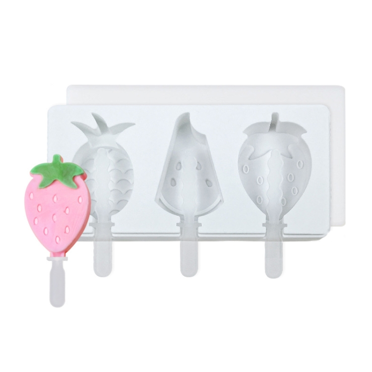 

Home Cartoon DIY Ice Cream Silicone Mold With Lid(Fruit Series)