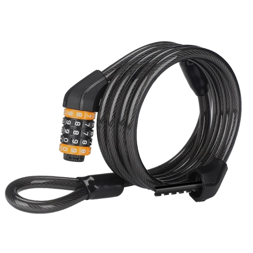 

WEST BIKING Bicycle Anti-Theft Cable Combination Lock, Length: 2M With Buckle Rope