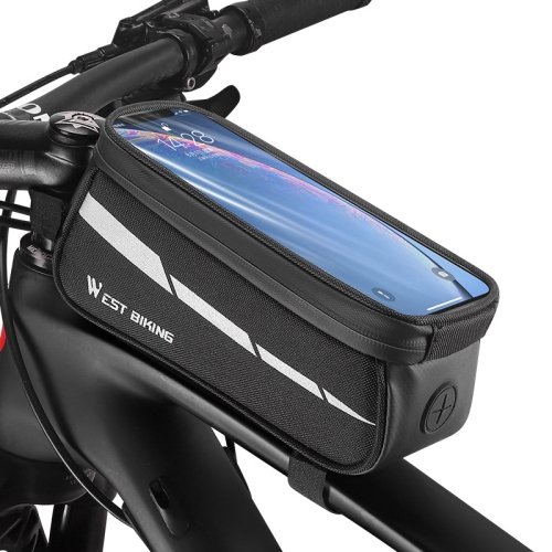 

WEST BIKING 7 inches Mountain Bike Mobile Phone Touch Screen Front Beam Bag(Black)
