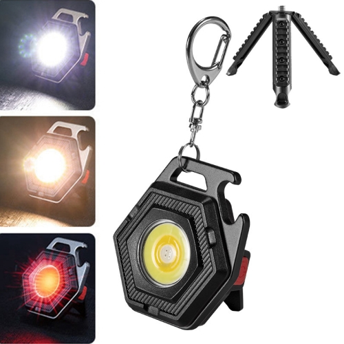 

E-SMARTER W5131 Mini Keychain Strong Light Portable Flashlight, Specification: Black+Tripod