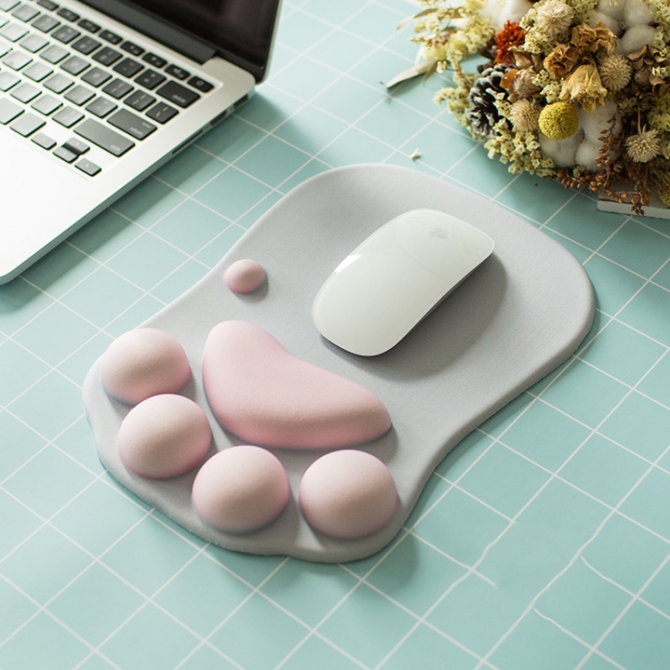 

Cartoon Three-dimensional Cat Claw Wrist Protection Mouse Pad(Gray)