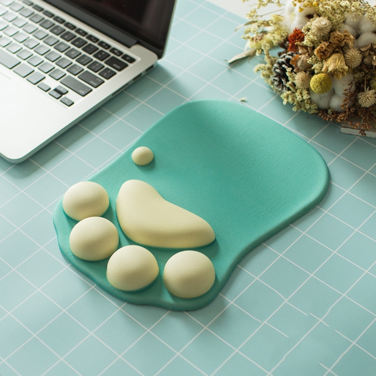 

Cartoon Three-dimensional Cat Claw Wrist Protection Mouse Pad(Green)