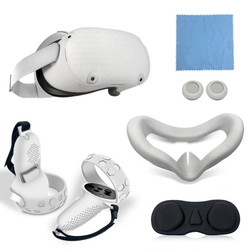 

6 PCS/Set For Oculus quest2 Silicone All-Inclusive Console Controller Cover(White)